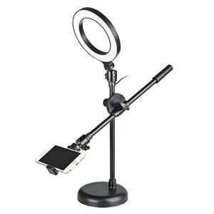 Techzere Overhead Shooting Tripod With 16 Cm Usb Led Ring Light Mobile Holder Featured