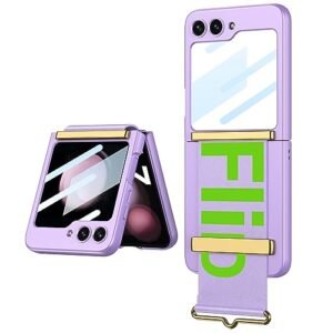 Case Cover With Strap Back Glass For Samsung Galaxy Z Flip5 Galaxy Flip 5 Case Cover Featured