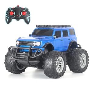 Popsugar Remote Control Car Off Roader Rechargeable Rc Car Monster Truck With 2 Speeds 4 Headlight Modes Lithium Battery C Type Charging Remote Car For Kids Made In India Blue Featured