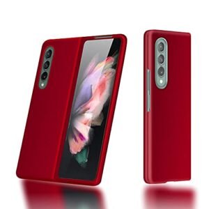Case Creation Brand For Galaxy Z Fold 3 Back Coverhard Back Grip Matte Case 360 Protection For Samsung Galaxy Z Fold 3 Galaxy Z Fold3 Maroon Wine Red Featured