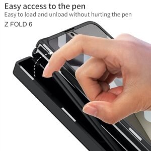 Armour Style Metal Kickstand Camera Protector Pen Holder Hinge Cover Case For Samsung Galaxy Z Fold 6 Galaxy Fold 6 Case Cover Matte Black Polycarbonate Featured