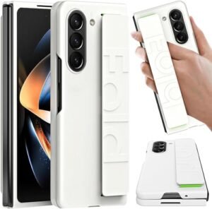 Joy Back Cover Drop Protection With Wrist Holder Case Compatiblle With Samsung Galaxy Z Fold4 5 White Cover Featured