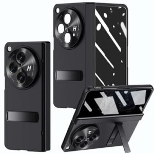 For Oneplus Open Case With Privacy Screen Protector All Inclusive Phone Case With Hinge Protection Screen Protector Scratch Resistant Kickstand Hard Pc Protective Cover For Oneplus Open Black Featured