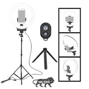 Osaka 10 Professional Led Ring Light With Stand Table Tripod For Mobile Phones Camera 3 Color Temperature Mode Lighting For Photo Shoot Youtube Video Shooting With Bluetooth For Andoid Ios Featured