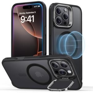 For Iphone 16 Pro Max Case Compatible With Magsafe Military Grade Protective Case Tpu Built In Stash Stand Case Scratch Resistant Back Cover Classic Series Frosted Black Featured