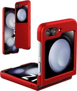 Case Creation For Samsung Z Flip5 Back Casebranded Luxury Rubberised Matte Hard Case Back Phone Cover For Samsung Galaxy Z Flip5 5g Color Royal Red Featured