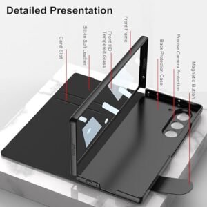 Ukey Ultra Hybrid Premium Case For Samsung Galaxy Z Fold 6 With S Pen Holder Flip Cover Colorful Plating Glass Leather All Inclusive Protection Black Featured