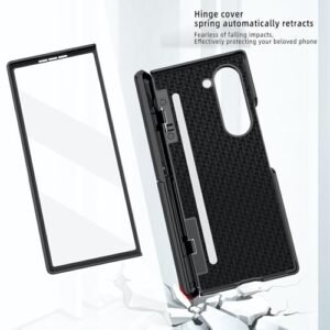 Shockproof Designer Back Case Cover With Hinge Cover Inbuilt Kickstand For Samsung Galaxy Z Fold6 5g Galaxy Fold 6 Case Cover Jet Black Featured