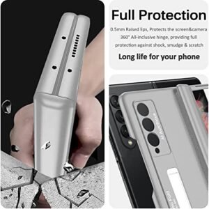 Techtrendz Ultra Thin Hard Pc Bumper All Inclusive Anti Drop Magnetic Suction Cover Case For Samsung Galaxy Z Fold 3 5g 2021 Silver Featured