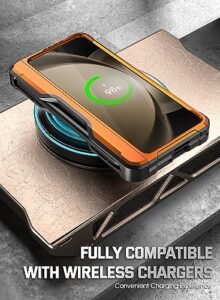 Gaffar India Spartan Case For Galaxy Z Fold 5 Hinge Protectionkickstandcompatible With Fold 3 4 And 5 S Pen Full Body Protective Rugged Cover With Pencil Holder Screen Protector Metallic Oran Featured