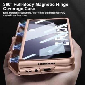 Gaffar India Back Cover For Samsung Galaxy Z Fold 5 Fold5 5g Case Cover With Built In Hinge Protection Full Body Protect Hard Pc Heavy Duty Premium Phone Case Rose Gold Featured