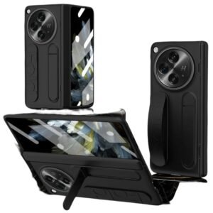 Back Cover Case For Oneplus Open Shockproof Protective Dual Function Wristband Stand Case For Men Boysblack Featured