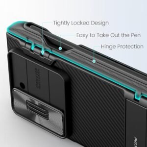 Inicio Camshield Cover Case For Samsung Galaxy Z Fold 6 7 6 Inch With S Pen Holder Screen Guard Creative Hinge Design Anti Scratch Shockproof Camera Lens Protective Guard Black Featured