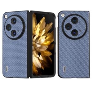 Damondy Compatible For Oneplus Open Phone Case Carbon Fiber Pattern Pu Leather Case Ultra Slim Protective Case For Oneplus Open Blue Featured