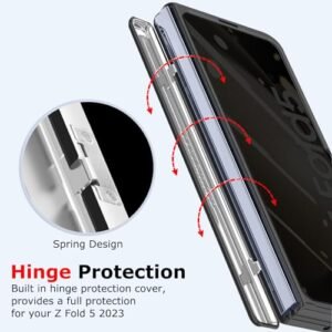 For Samsung Galaxy Z Fold 5 Case With Privacy Screen Protector Fold5 Clear Phone Case With Kickstand Hinge Protection All Inclusive Slim Pc Anti Spy Protective Cover For Z Fold 5 Black Featured