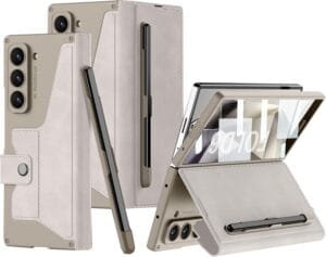 Sheath Leather Flip Case For Samsung Galaxy Z Fold 6 Inbuilt S Pen Holder Slim Hybrid Stand Protection Flip Cover Featured