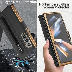 Skytree Wallet Case With S Pen Holder For Samsung Galaxy Z Fold5 2023 Folding Wallet Case Cover With Screen Protector Leather Flip Cover For Samsung Galaxy Z Fold5 Samsung Galaxy Z Fold 5 Black Featured