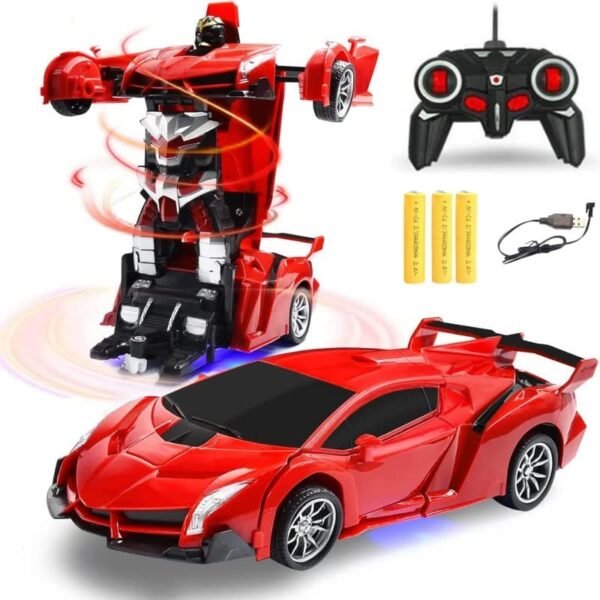 Robot Cars For Kids 4 8 Year Old Deformation Car Remote Control Transformation Car 4 Boys Robot Vehicle Toys Rc Racing Car Color As Per Stock Gallery 2