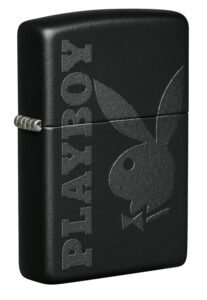 Playboy Matte Black Pocket Lighter Windproof Stylish Premium Metal Body Eco Environment Friendly Unique Stylish Travel Friendly Featured