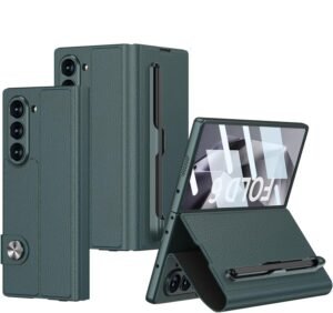 Leather Flip Case For Samsung Galaxy Z Fold 6 Inbuilt Fixed S Pen Holder Slim Hybrid Stand Protection Flip Cover Featured