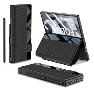 P U Leather Glass Wallet Flip Flap Case Cover With Pen Slot For Samsung Galaxy Z Fold6 Galaxy Fold 6 Case Cover Featured