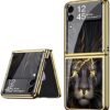 9h Glass Back Case For Samsung Galaxy Z Flip 4 Ultra Thin Full Body Protection Folding Hard Back Cover Design 1 Featured