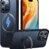 Ae Mobile Accessories Magnetic Ostand For Iphone 13 Pro Max Back Cover Military Grade Drop Testedcompatible With Mag Safebuild In Kickstand Translucent Slim Case Black Featured