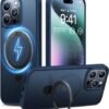 Ae Mobile Accessories Magnetic Ostand For Iphone 13 Pro Max Back Cover Military Grade Drop Testedcompatible With Mag Safebuild In Kickstand Translucent Slim Case Blue Featured