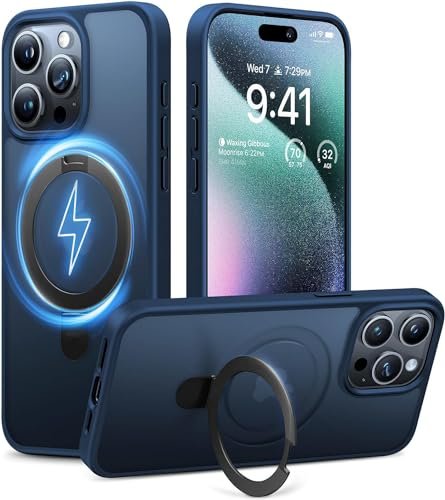 Ae Mobile Accessories Magnetic Ostand For Iphone 13 Pro Max Back Cover Military Grade Drop Testedcompatible With Mag Safebuild In Kickstand Translucent Slim Case Blue Featured