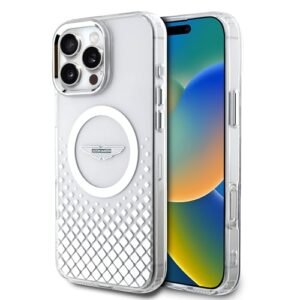 Aston Martin Iphone 16 Pro Max Case Official Licensed Mag Safe Compatible Iml Case With Gradient Squares Design Metal Buttons Protective Case Cover Designed For Iphone 16 Pro Max Featured