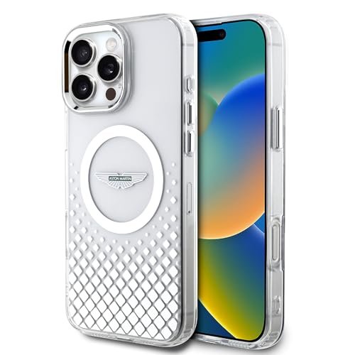 Aston Martin Iphone 16 Pro Max Case Official Licensed Mag Safe Compatible Iml Case With Gradient Squares Design Metal Buttons Protective Case Cover Designed For Iphone 16 Pro Max Featured