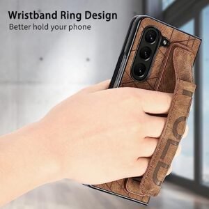 Asuwish Phone Case For Samsung Galaxy Z Fold 6 5g 2024 And Cell Accessories Leather Cover With S Pen Holder Slot Wrist Strap Protective Hard Rugged Slim Hybrid Zfold6 Z6 G Fold6 6z G5 Women Men Brown Featured