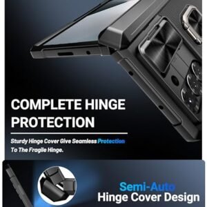 Atatoo For Samsung Galaxy Z Fold 6 Case With Kickstand Belt Clip Hinge Protection Hd Screen Protector Metal Stand Rugged Shockproof Phone Cover Case For Z Fold 6 2024 5g Black Featured