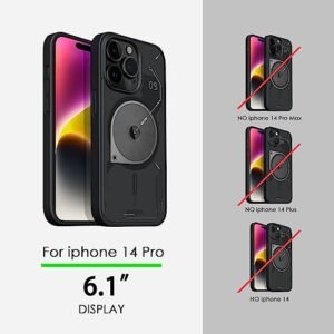 Aulumu A15 For Magnetic Iphone 14 Pro Case Compatible With Magsafe Hard Shell Semitranslucent Matte Cover Anti Fingerprint Slim Soft Tpu Frame 6 1 Inch Black Featured