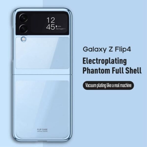 Back Case Cover For Samsung Galaxy Z Flip4 Flip 4 5g Transparent Electroplating Chrome Finish Ultra Thin Shockproof Anti Fall Protective Hard Back Case Cover Gallery 1