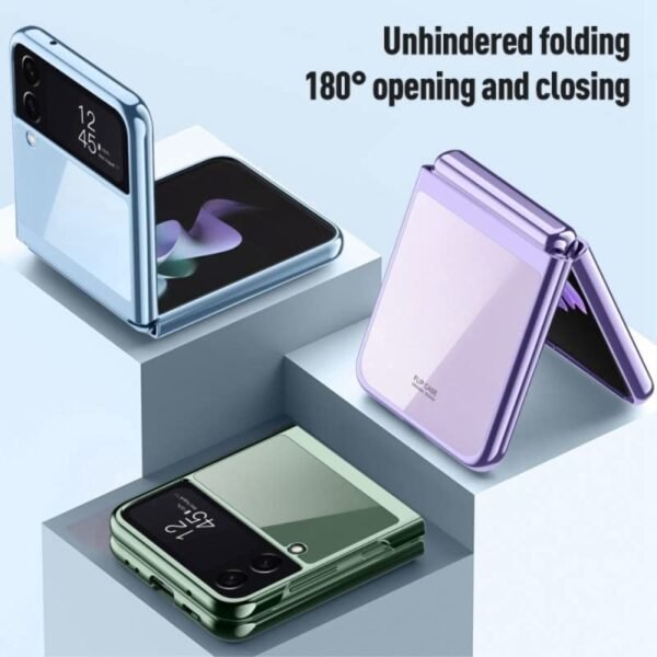 Back Case Cover For Samsung Galaxy Z Flip4 Flip 4 5g Transparent Electroplating Chrome Finish Ultra Thin Shockproof Anti Fall Protective Hard Back Case Cover Gallery 2