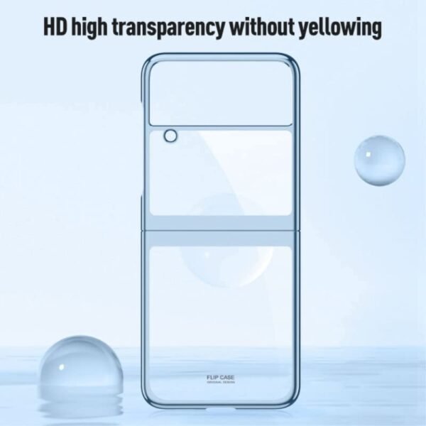 Back Case Cover For Samsung Galaxy Z Flip4 Flip 4 5g Transparent Electroplating Chrome Finish Ultra Thin Shockproof Anti Fall Protective Hard Back Case Cover Gallery 3