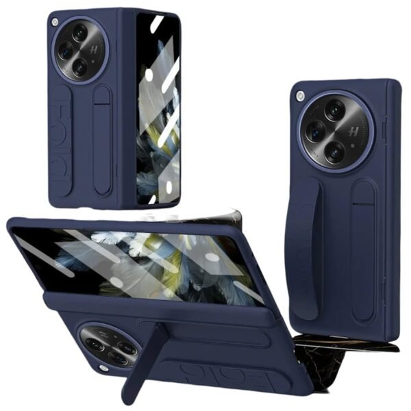 Back Cover Case For Oneplus Open Shockproof Protective Dual Function Wristband Stand Case For Men Boysblue Featured