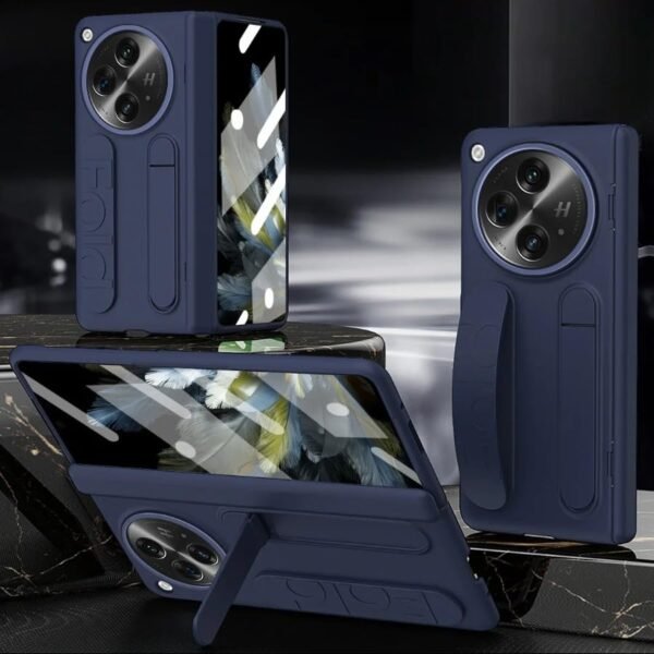Back Cover Case For Oneplus Open Shockproof Protective Dual Function Wristband Stand Case For Men Boysblue Gallery 5
