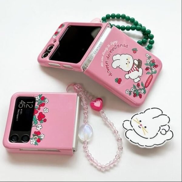 Back Cover Case For Samsung Galaxy Z Flip4 Scratch Resistant Anti Slip Tpu Shockproof Protective Durable Playful Adorable Bunny Design Case For Girls Women Gallery 3