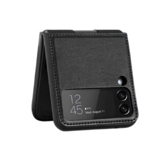 Back Cover Case For Samsung Galaxy Z Flip4 Shockproof Protective Luxury Leather Kickstand Case For Men Boys Featured