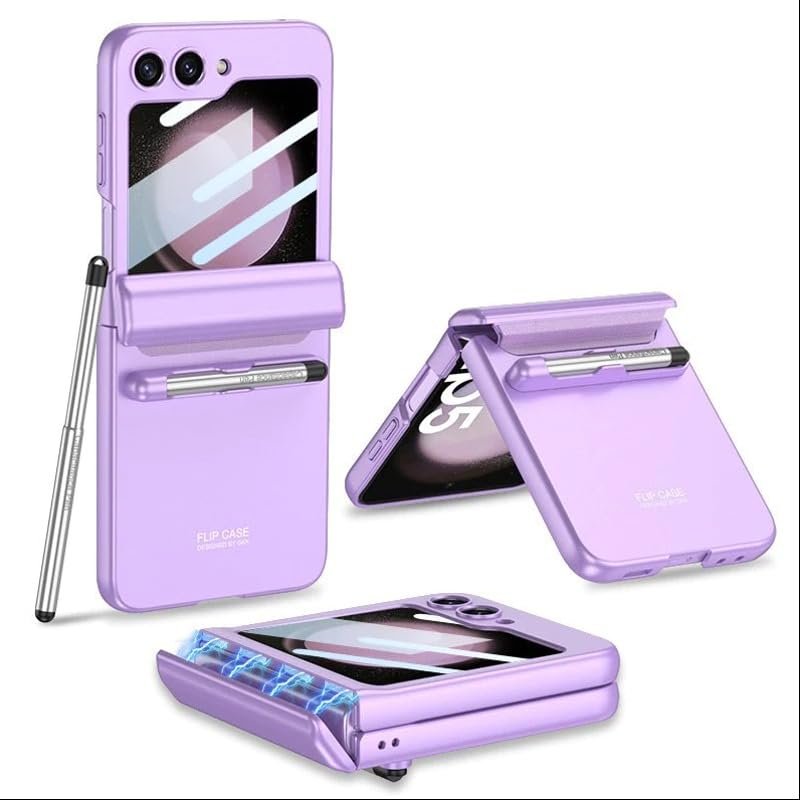 Back Cover Case For Samsung Galaxy Z Flip5 Shockproof Protective Flex Magnetic Hinge Pen Slot Case For Men Boys Featured