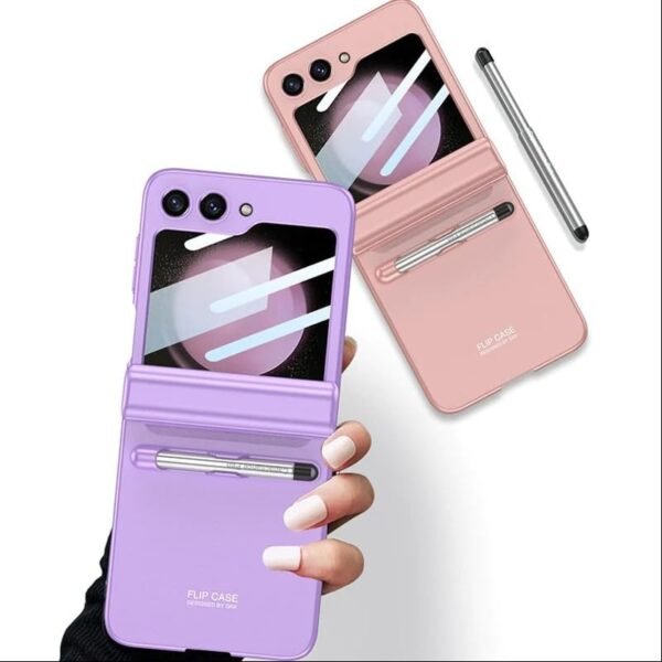 Back Cover Case For Samsung Galaxy Z Flip5 Shockproof Protective Flex Magnetic Hinge Pen Slot Case For Men Boys Gallery 2