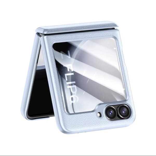 Back Cover Case For Samsung Galaxy Z Flip5 Shockproof Protective Urban Classic Grip Leather Case For Men Boys Gallery 6