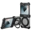 Back Cover Case For Samsung Galaxy Z Flip6 Shockproof Protective Pivot Guard Magnetic Ring Stand Case