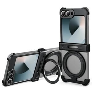 Back Cover Case For Samsung Galaxy Z Flip6 Shockproof Protective Pivot Guard Magnetic Ring Stand Case Featured