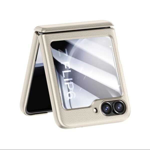 Back Cover Case For Samsung Galaxy Z Flip6 Shockproof Protective Urban Classic Grip Leather Case For Men Boys Gallery 3