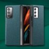 Back Cover Case For Samsung Galaxy Z Fold2 Shockproof Protective Leather Business Style Canvas Hybrid Case For Men & Boys