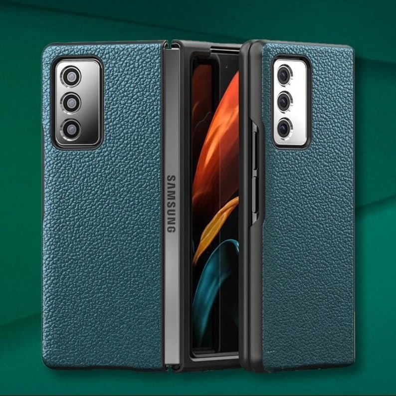 Back Cover Case For Samsung Galaxy Z Fold2 Shockproof Protective Leather Business Style Canvas Hybrid Case For Men Boys Featured