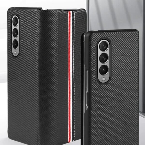 Back Cover Case For Samsung Galaxy Z Fold3 Shockproof Protective Luxury Leather Foldable Flip Case For Men Boys Gallery 2
